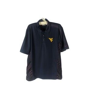 Under Armour Sz M Loose Fit Blue West Virginia Short Sleeve Golf Athletic Polo